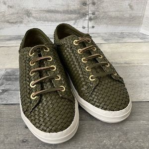 Talbots Leather Hilly Weaved Sneakers Women's Sz 6.5 New Without Box